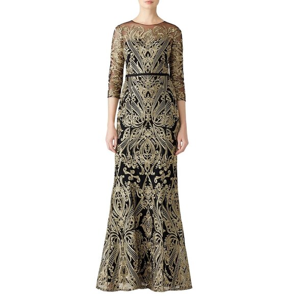 R-102. Marchesa Notte Moises Embroidered Gown US 6 - Picture 1 of 1
